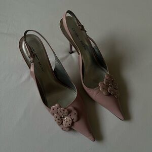 Antonio Melani Pink Floral Embellished Heels